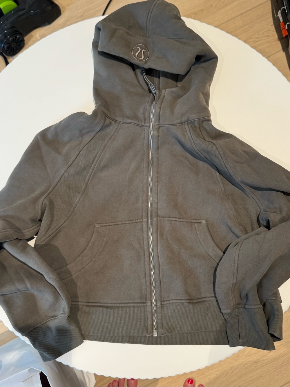 Lululemon Scuba Oversized Women’s Dark Green Crop Full-Zip Hoodie